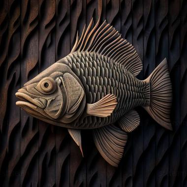 3D model Striped barbus fish (STL)
